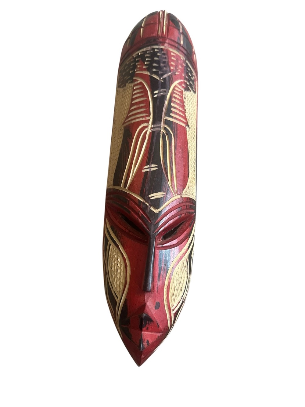 Handmade African Wooden Mask – Ivory Coast Village Scene – Hand Carved Baobab